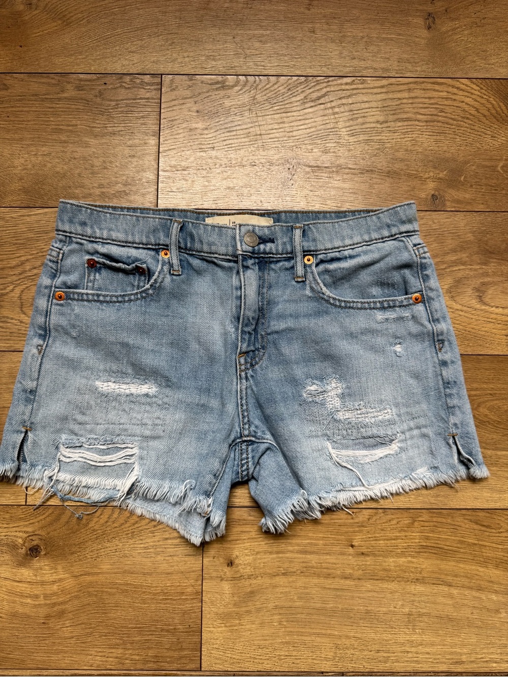 GAP Light Blue Distressed Denim Cutoff Shorts